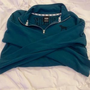 Dark greenish blue half zip pink jacket super comfy!